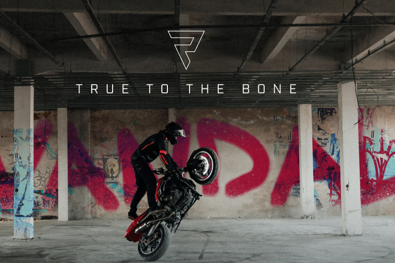 motorcyclist wearing a rebelhorn vandla leather jacket