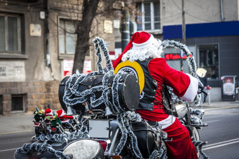 mikołaj na motocyklus