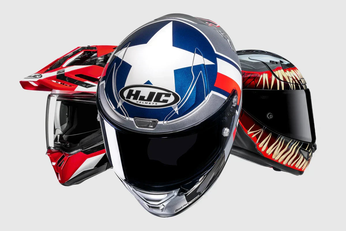 obrazek ilustruje nowe kaski od firmy HJC na 2025 rok