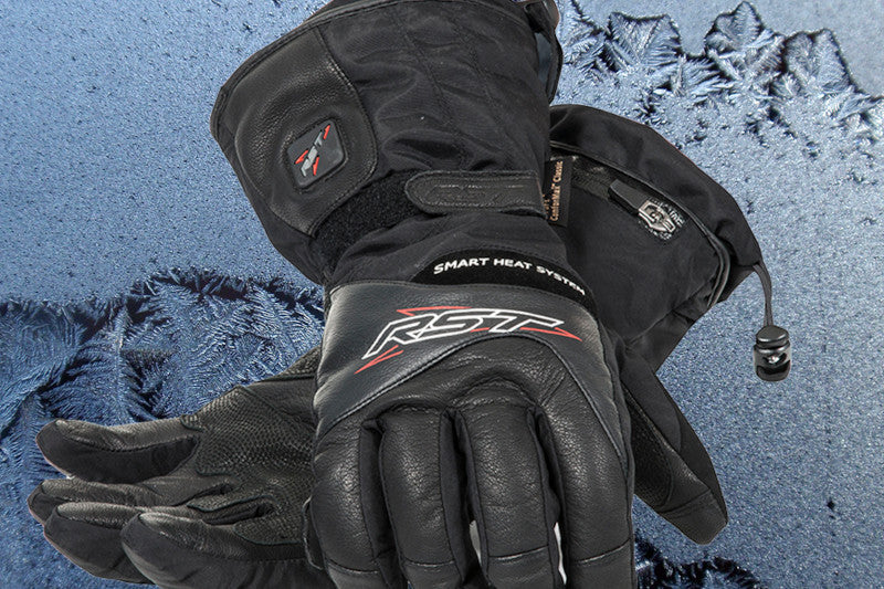 rękawice w kolorze czarnym RST na błekitnym tle