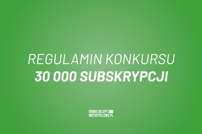 regulamin konkursu 30 tys. subskrypcji biały napis na zielonym tle