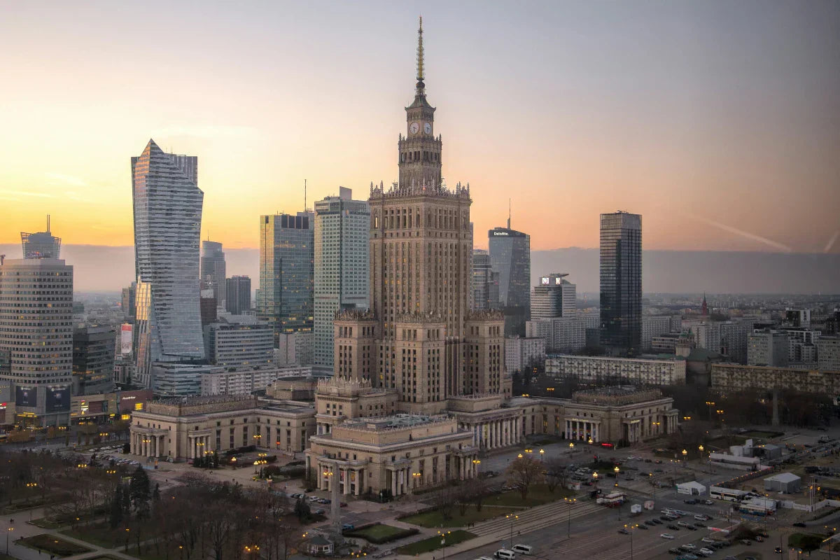 widok z góry na miasto Warszawa