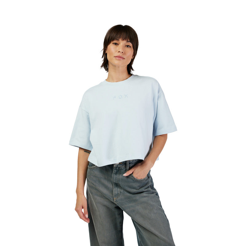 T-Shirt Damski FOX Wordmark Os Crop Pale Blue 5 327974_ZAL767309.jpg