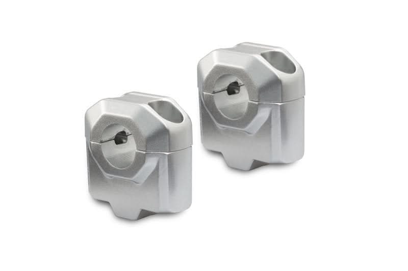 ZESTAW PODWYŻSZAJĄCY KIEROWNICĘ SW-MOTECH 22MM PODWYŻSZENIE 30MM SILVER 1