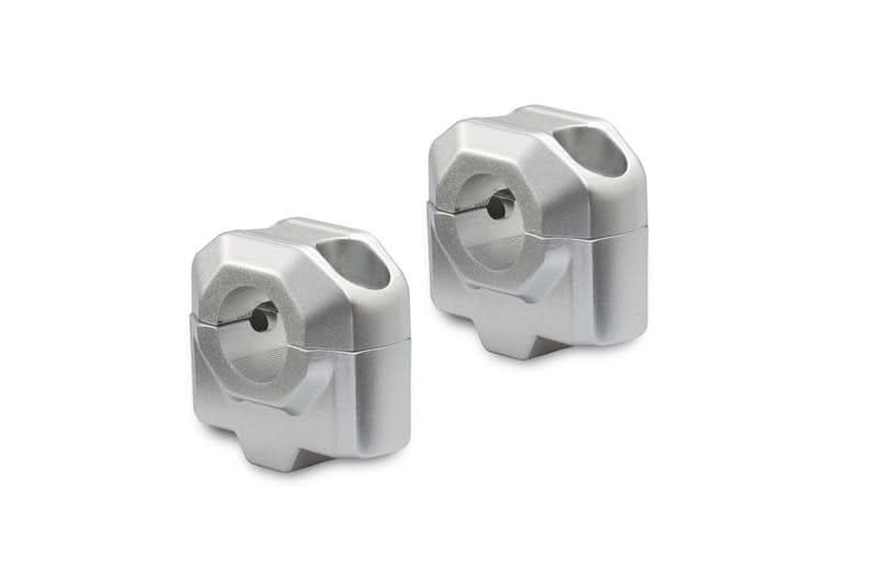ZESTAW PODWYŻSZAJĄCY KIEROWNICĘ SW-MOTECH 22MM PODWYŻSZENIE 25MM SILVER 1