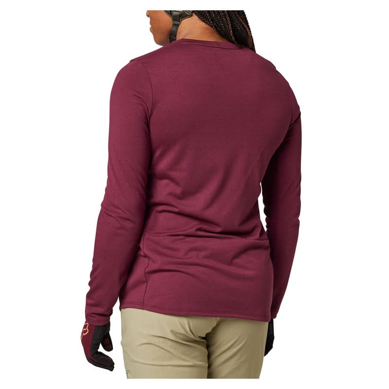 Koszulka Rowerowa z Długim Rękawem Fox Lady Ranger Dr Mid Dark Maroon 3 261543_ZAL541216.jpg