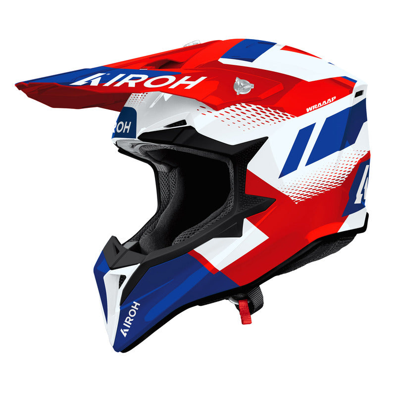 KASK MOTOCYKLOWY AIROH WRAAAP VISION RED BLUE GLOSS M 2