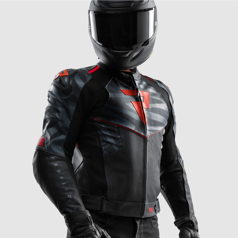 Kurtka motocyklowa skórzana Rebelhorn Vandal 2 Black Grey Fluo Red 10 347980_ZAL852563.jpg