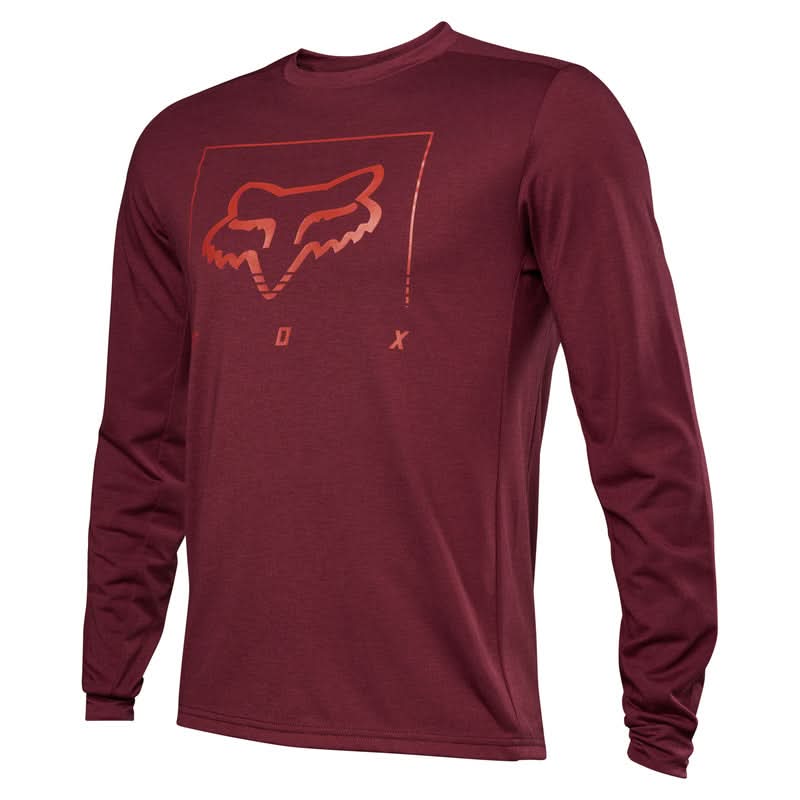 Koszulka Rowerowa z Długim Rękawem Fox Ranger Dr Md Tred Dark Maroon 3 261187_ZAL541571.jpg