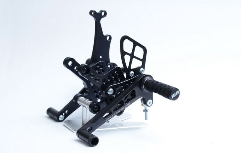 PODNÓŻKI REGULOWANE RG RACING KAWASAKI ZX-10R 16-, ZESTAW BLACK 1