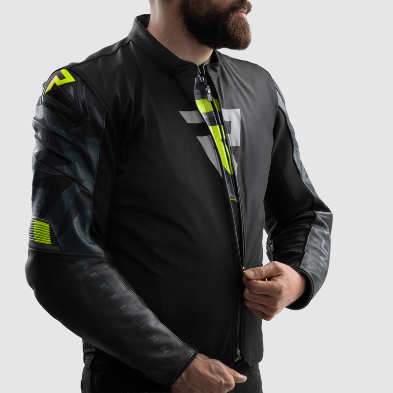 Kurtka motocyklowa skórzana Rebelhorn Vandal 2 Black Grey Fluo Yellow 22 347989_ZAL852779.jpg