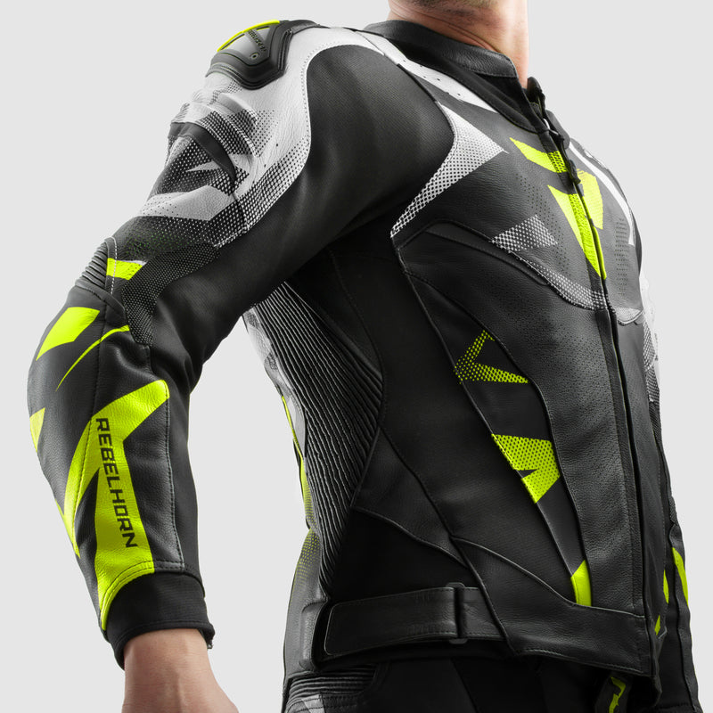 Kurtka motocyklowa skórzana Rebelhorn Inferno Black White Fluo Yellow 28 324180_ZAL786927.jpg