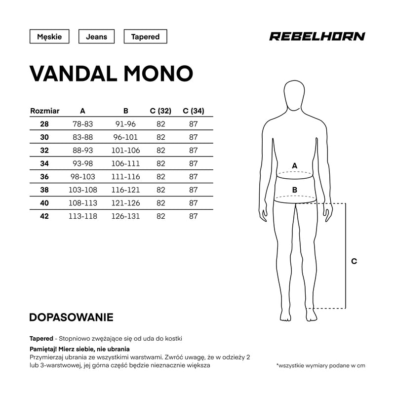 Jeansy motocyklowe Rebelhorn Vandal Washed Black Monolayer 43 323758_ZAL794393.jpg