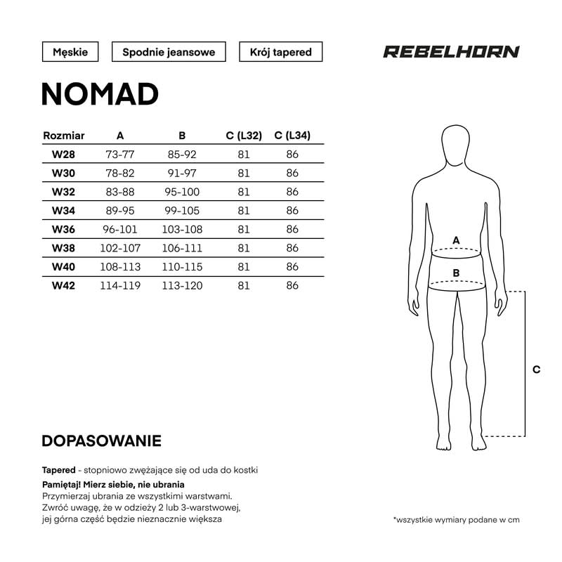 Spodnie Jeansowe Rebelhorn Nomad Tapered Fit Washed Blue 36 238992_ZAL671645.jpg