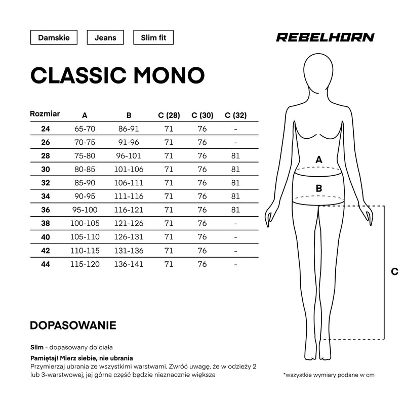 Jeansy motocyklowe damskie Rebelhorn Classic Washed Blue Monolayer 28 348327_ZAL851839.jpg