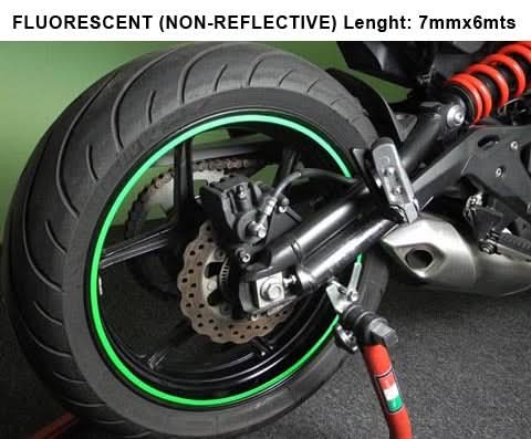 TAŚMA NA FELGĘ KEITI REFLECTIVE STICKER STRIP FLUORESCENT GREEN 5