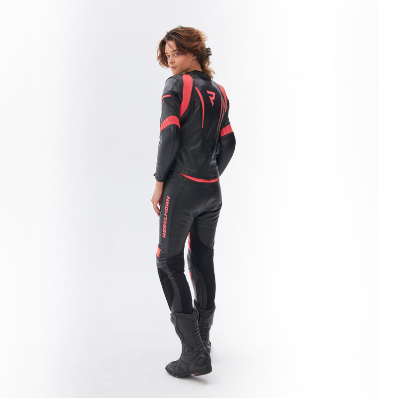 Spodnie motocyklowe skórzane damskie Rebelhorn Rebel Pink Black 28 290237_ZAL676820.jpg
