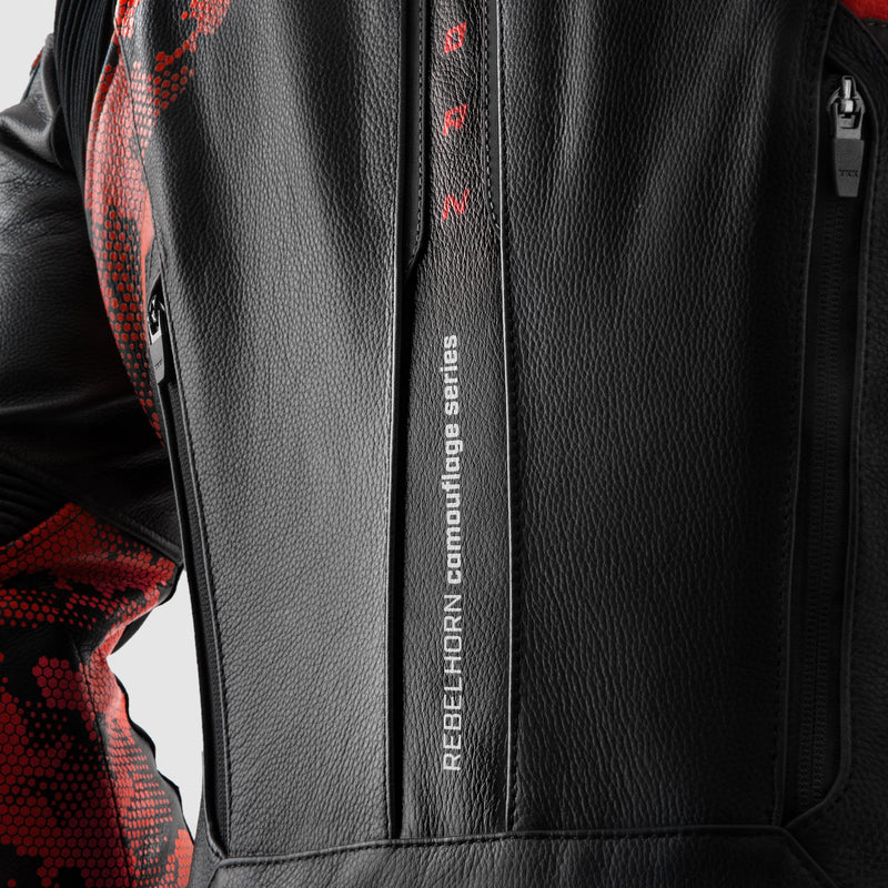 Kurtka motocyklowa skórzana Rebelhorn Veloce Camo Black Fluo Red 32 330362_ZAL763285.jpg