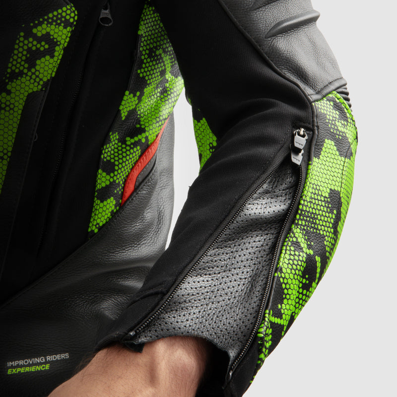 Kurtka motocyklowa skórzana Rebelhorn Veloce Camo Black Green Fluo Red 22 330371_ZAL763753.jpg