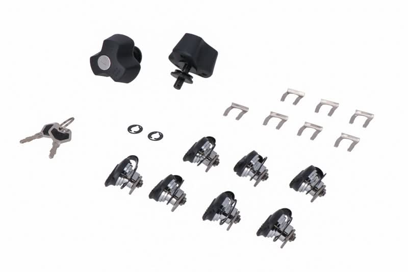 ZESTAW 7 ZAMKÓW DO KUFRÓW +ZESTAW ANTYKRADZIEŻOWY DO STELAŻY PRO SW-MOTECH ANTI-THEFT 2 KLUCZE BLACK 1