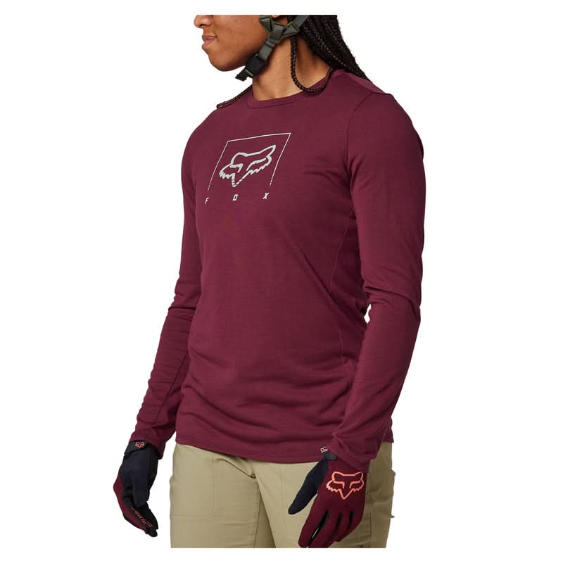 Koszulka Rowerowa z Długim Rękawem Fox Lady Ranger Dr Mid Dark Maroon 2 261543_ZAL541211.jpg