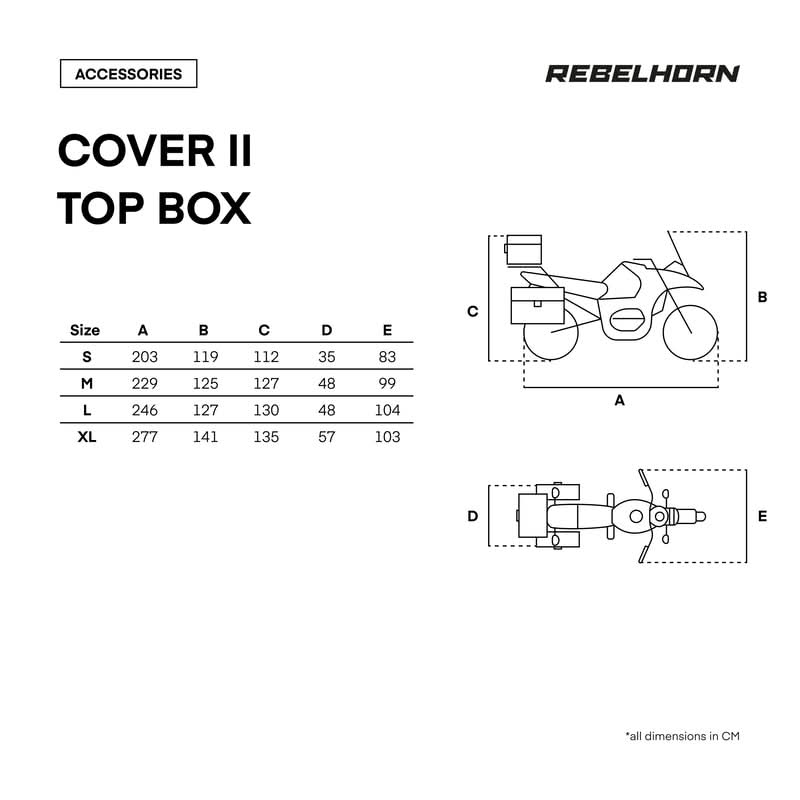 POKROWIEC NA MOTOCYKL REBELHORN COVER 2 Z MIEJSCEM NA KUFER BLACK SILVER S 23
