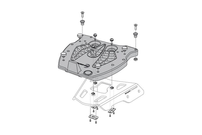 PŁYTA MONTAŻOWA SW-MOTECH SW-MOTECH DO ALU-RACK POD KUFER CENTRALNY GIVI MONOKEY, ADAPTER PLATE 1