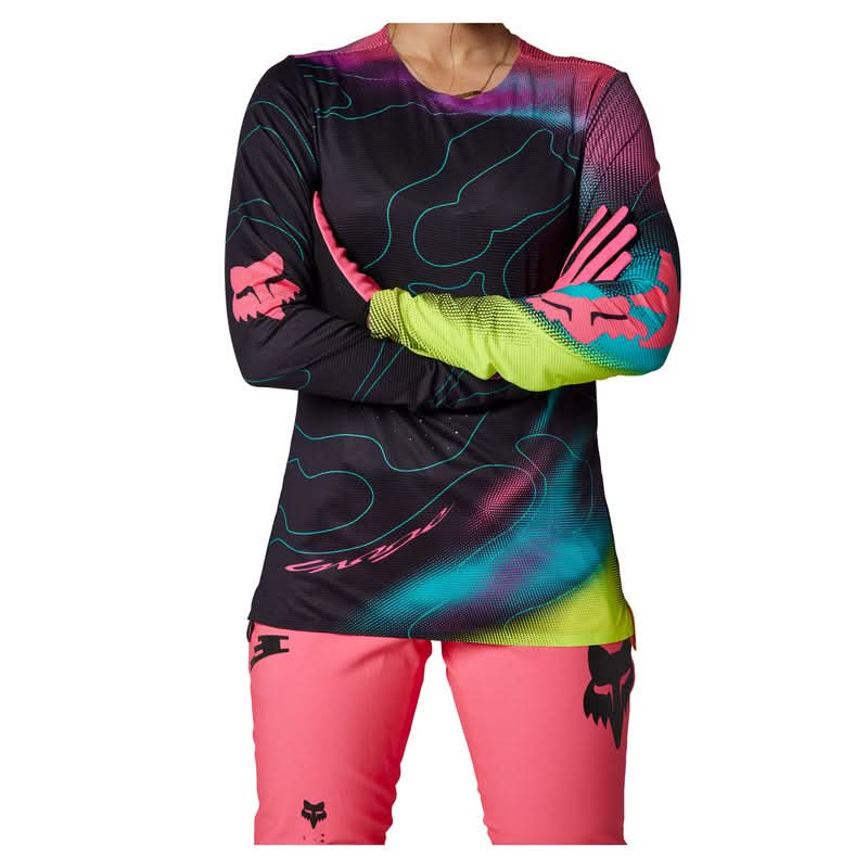 Koszulka Rowerowa z Długim Rękawem Fox Lady Flexair Lunar Black/Pink 3 261719_ZAL541236.jpg