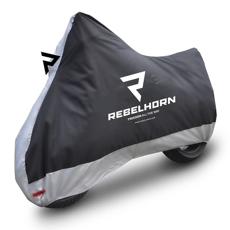 POKROWIEC NA MOTOCYKL REBELHORN COVER 2 BLACK SILVER L 1
