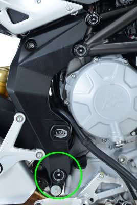 ZAŚLEPKA RAMY RG RACING PRAWA DOLNA MV AGUSTA F3 675/800, RIVALE 800, DRAGSTER 800 5