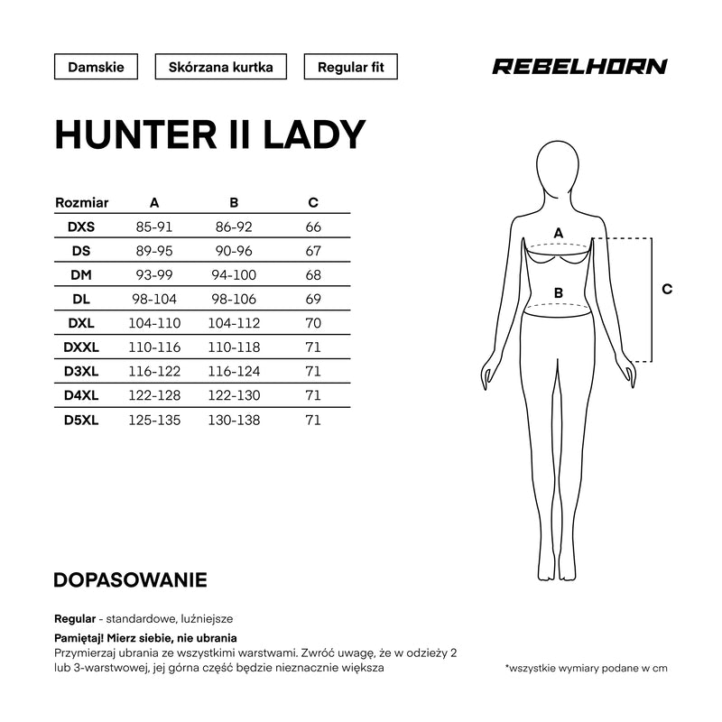 Kurtka motocyklowa skórzana damska Rebelhorn Hunter 2 Black 32 277827_ZAL716475.jpg