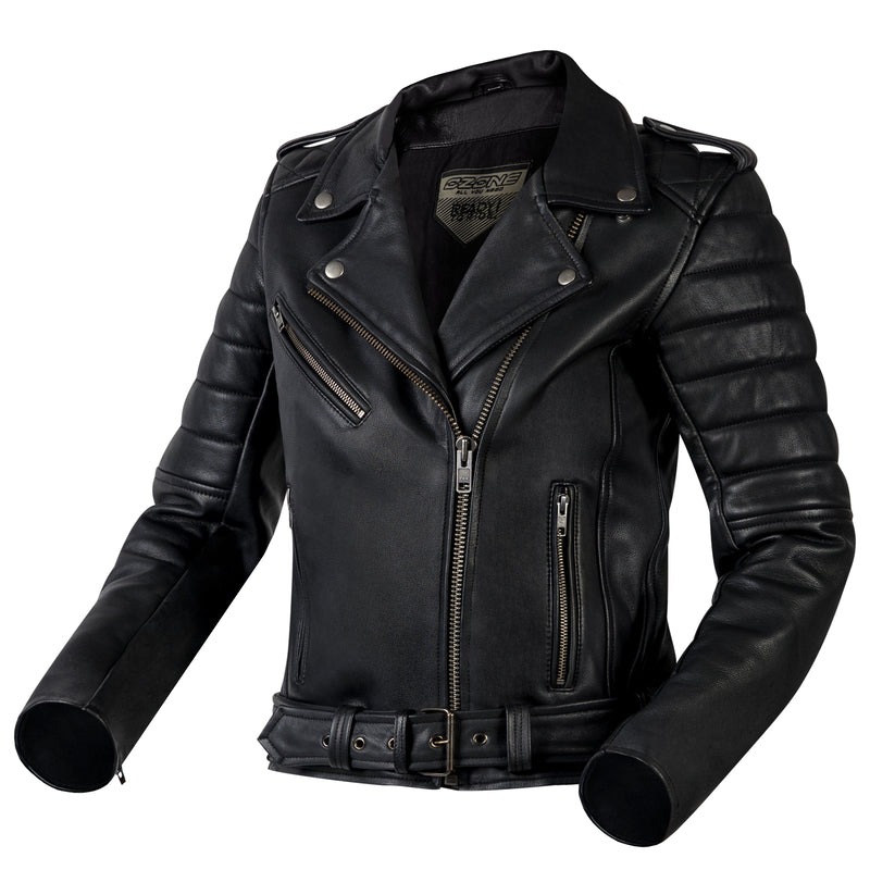 Kurtka Motocyklowa Skórzana Damska Ozone Ramones Modern Matt Black 1 234479_ZAL675819.jpg