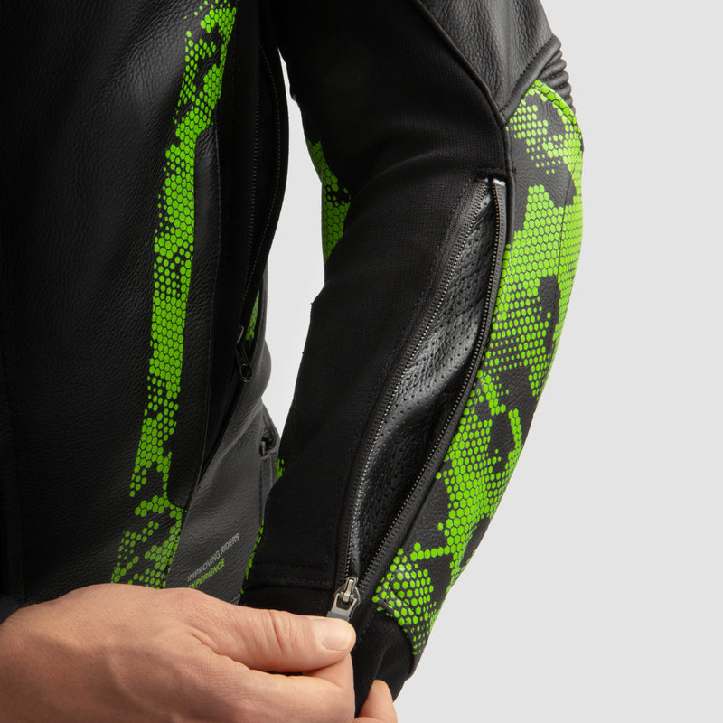 Kurtka motocyklowa skórzana Rebelhorn Veloce Camo Black Green Fluo Red 16 330371_ZAL763726.jpg