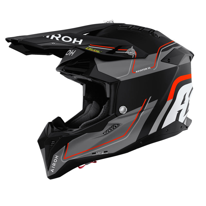 KASK MOTOCYKLOWY AIROH AVIATOR 3 LEADER ORANGE MATT XL 1