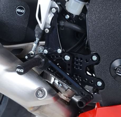 PODNÓŻKI REGULOWANE RG RACING HONDA CBR1000RR (08-), ZESTAW BLACK 1
