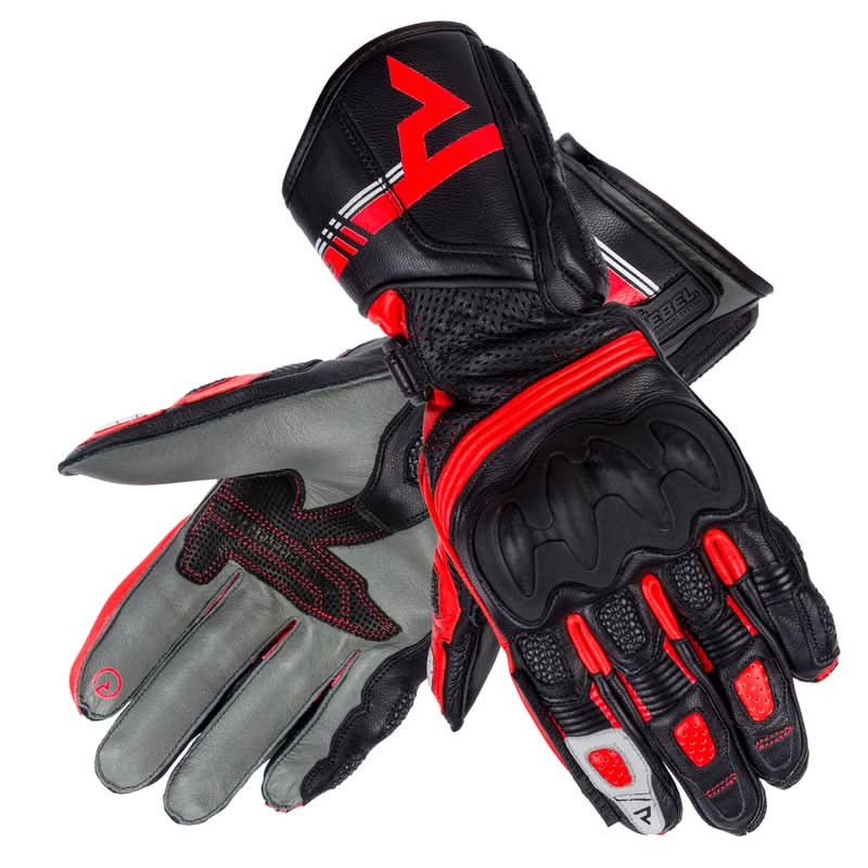 Motocyklowe Rękawice Skórzane Rebelhorn ST Long Lady Black/Grey/Flo Red 1 197470_ZAL617616.jpg