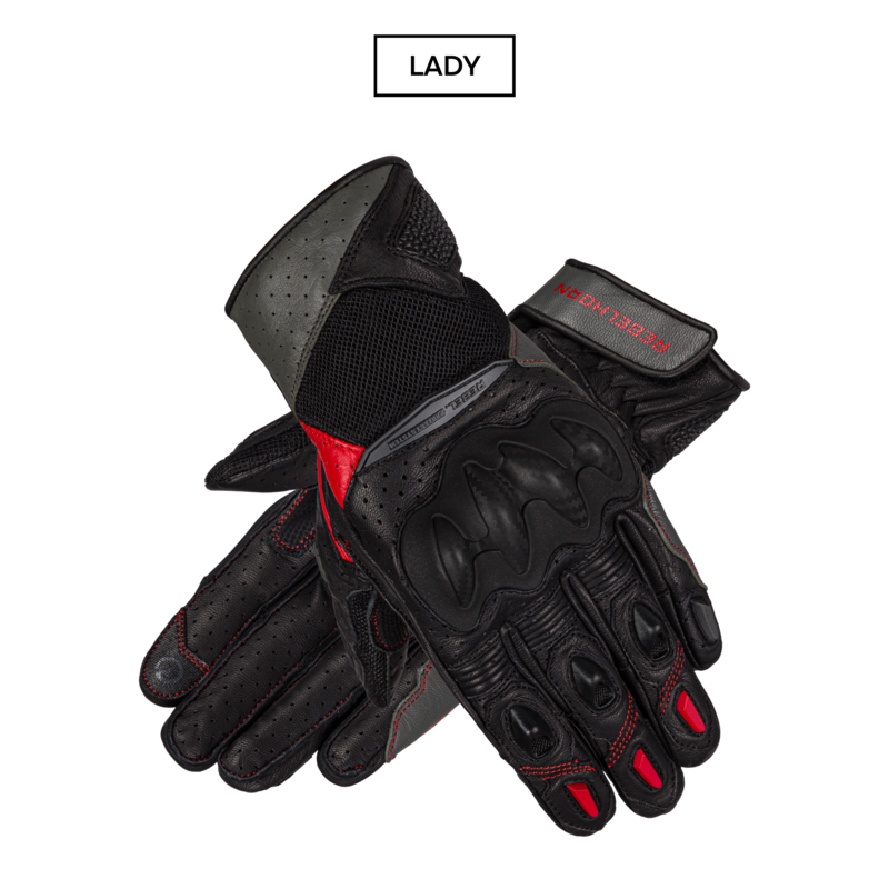 Rękawice motocyklowe damskie Rebelhorn Flux 2 Black Grey Fluo Red 1 214882_ZAL615856.png