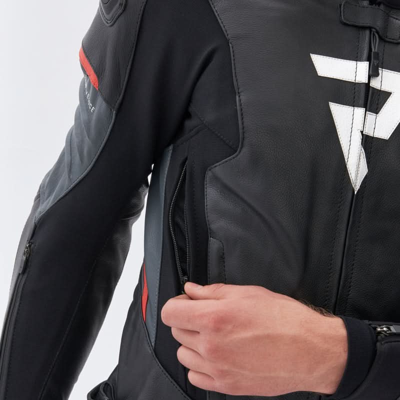 Kurtka motocyklowa skórzana Rebelhorn Veloce Black Grey Fluo Red 28 277790_ZAL678274.jpg