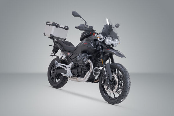ZESTAW KUFRA CENTRALNEGO TRAX ADV SW-MOTECH MOTO GUZZI V85 STRADA (24-) SILVER 3
