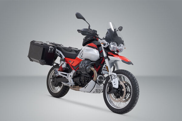 ZESTAW KUFRÓW BOCZNYCH TRAX ADV I STELAŻY SW-MOTECH MOTO GUZZI V85 TT / STRADA (24-) BLACK 37/45L 3