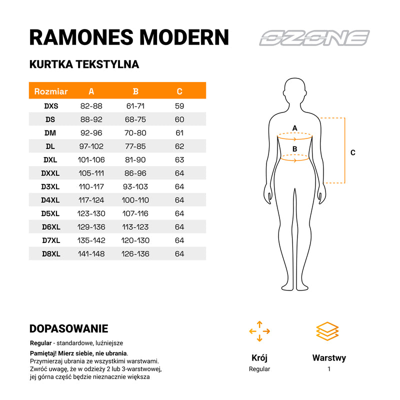 Kurtka Motocyklowa Skórzana Damska Ozone Ramones Modern Matt Black 17 234479_ZAL676047.jpg