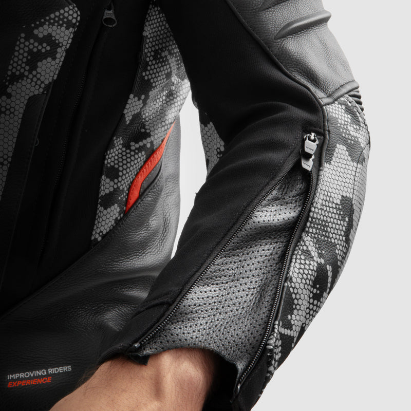 Kurtka motocyklowa skórzana Rebelhorn Veloce Camo Black Grey Fluo Red 22 330480_ZAL763492.jpg