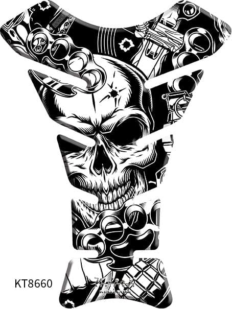 NAKLEJKA NA BAK TANKPAD KEITI SKULL WHITE 1