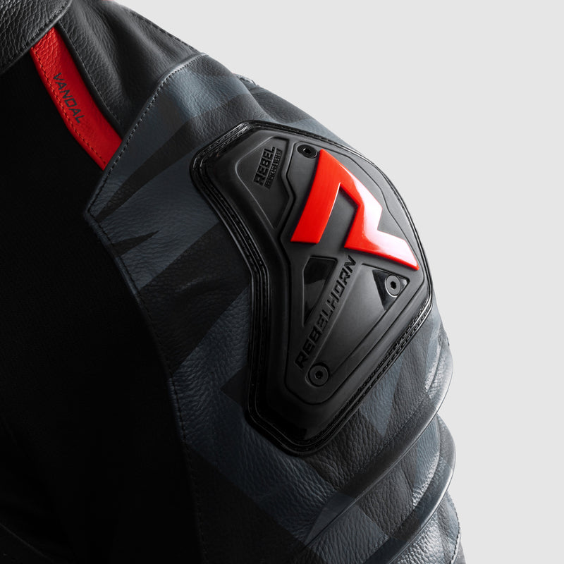 Kurtka motocyklowa skórzana Rebelhorn Vandal 2 Black Grey Fluo Red 26 347980_ZAL852635.jpg