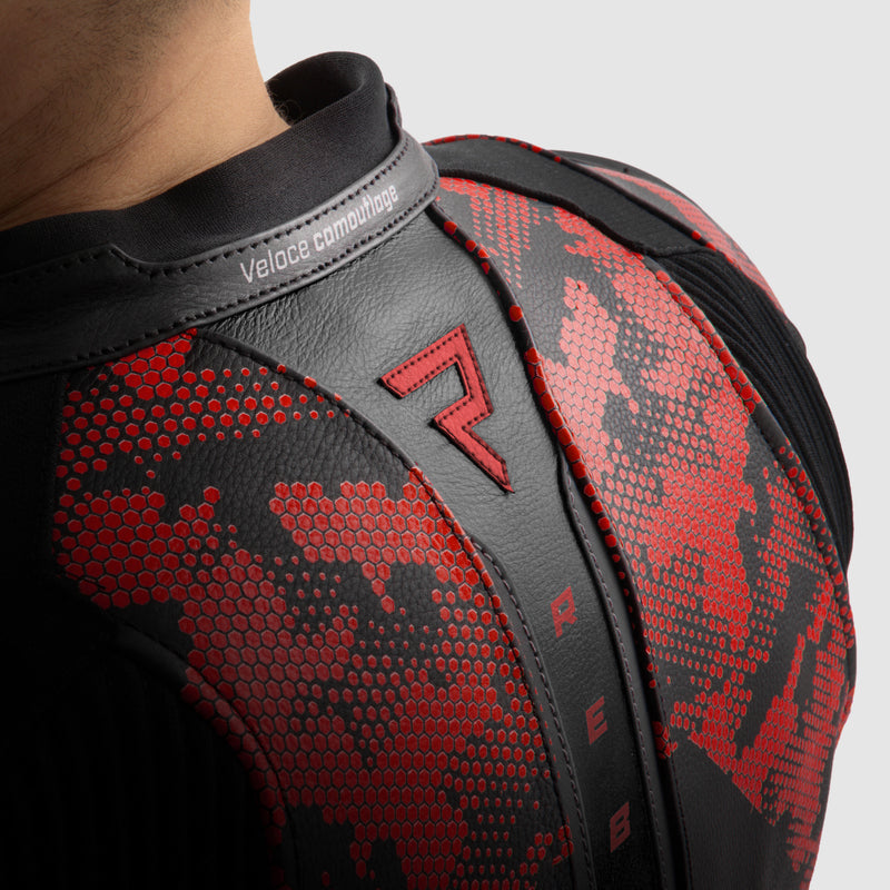 Kurtka motocyklowa skórzana Rebelhorn Veloce Camo Black Fluo Red 34 330362_ZAL763294.jpg