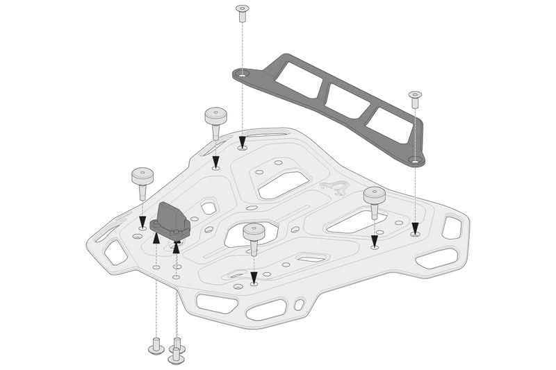 ZESTAW ADAPTERÓW DO ADVENTURE-RACK SW-MOTECH POD KUFER CENTRALNY GIVI KAPPA MONOLOCK BLACK 1