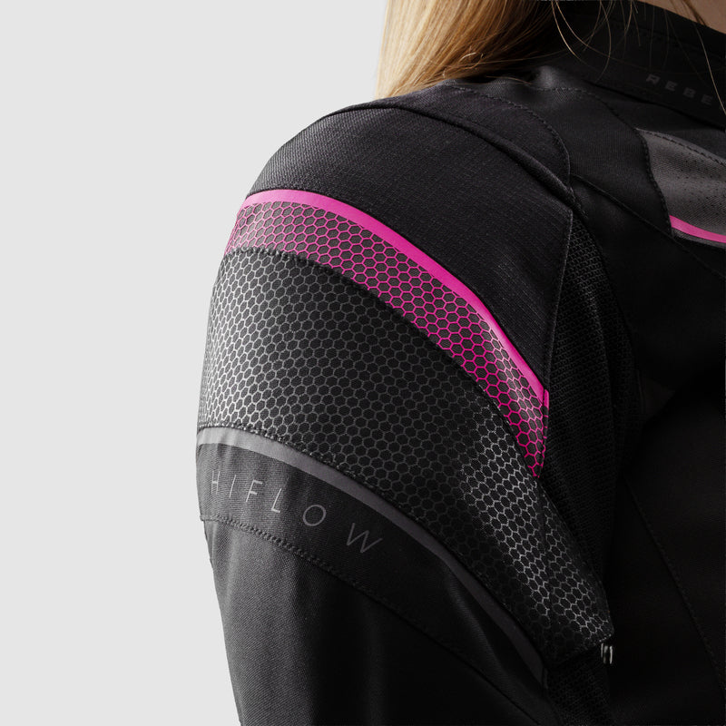 Kurtka motocyklowa tekstylna damska Rebelhorn Hiflow 5 Black Grey Fluo Pink 32 335968_ZAL810643.jpg