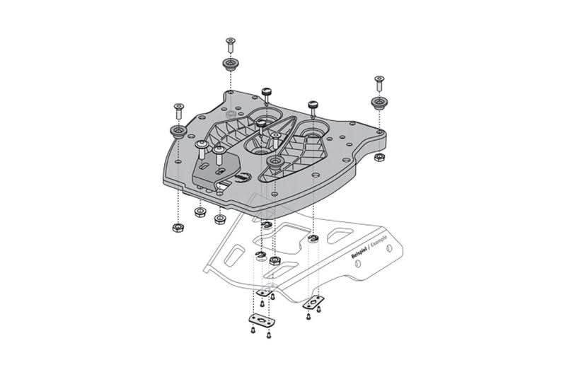 PŁYTA MONTAŻOWA SW-MOTECH DO ALU-RACK POD KUFER CENTRALNY TRAX ADAPTER PLATE 1