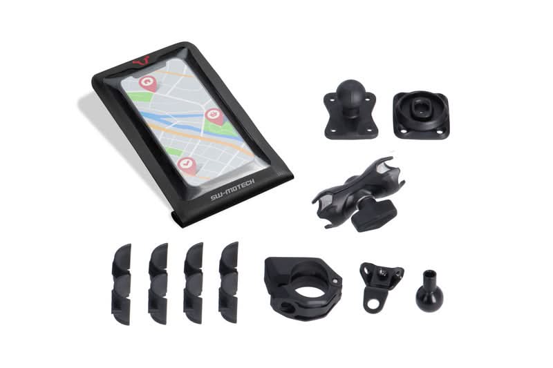ZESTAW UCHWYTÓW GPS NA KIEROWNICĘ WRAZ Z POKROWCEM NA SMARTFON SW-MOTECH BLACK 1