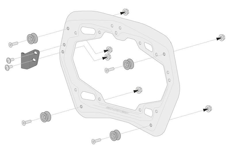 ZESTAW ADAPTERÓW NA STELAŻ PRO SW-MOTECH NA KUFRY BOCZNE BOCZNYCH TRAX 3